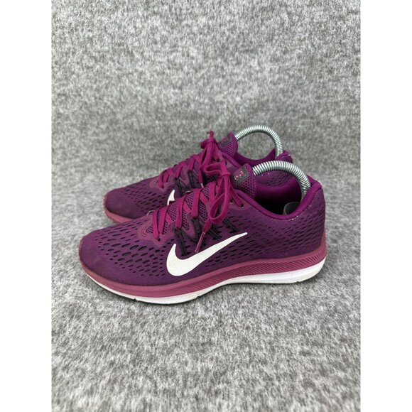 ✅Womens 7 Nike Air Zoom Winflo Running Shoes Athletic Sneakers Burgundy White - Picture 9 of 12